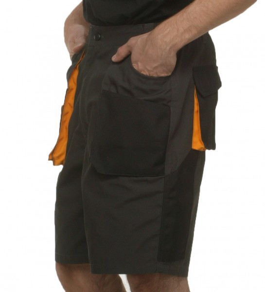 Falconrider® Arbeitsshorts, anthrazit/gelb, viele Taschen