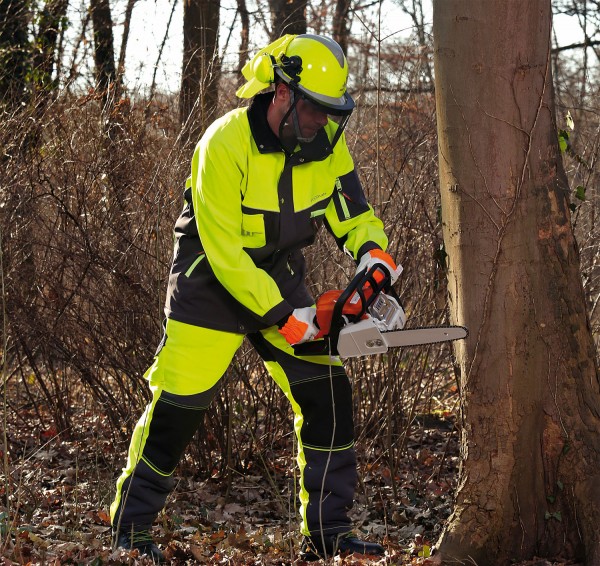Waldarbeiterjacke gelb/grau - Schnittschutzbekleidung