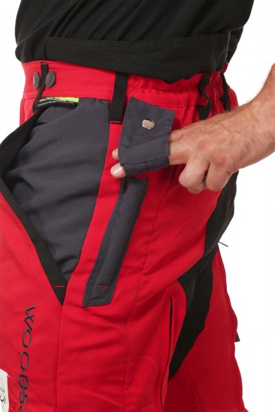 Schnittschutzbundhose rot/grau - Schnittschutzbekleidung der Klasse 2