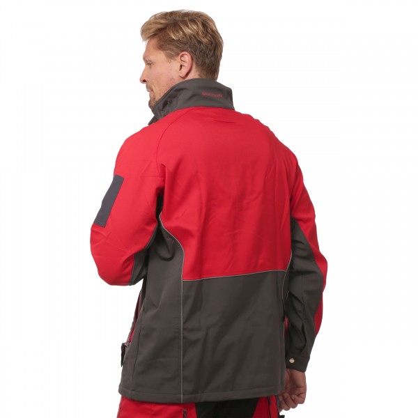 Waldarbeiterjacke rot/grau - Schnittschutzbekleidung