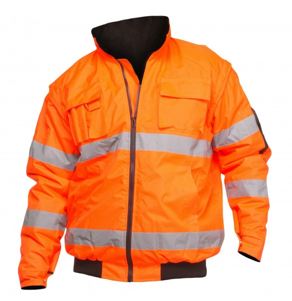 Reflektor-Pilotenjacke fluoreszierend orange