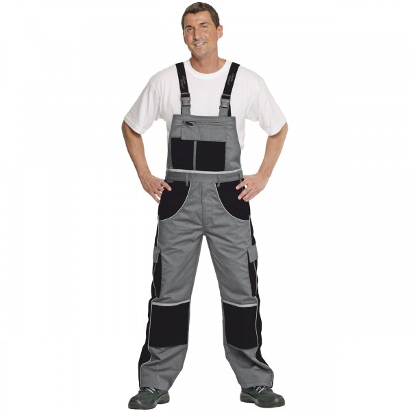 Latzhose grau/schwarz - Arbeitshose