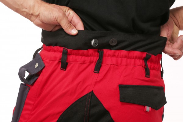 Schnittschutzbundhose rot/grau - Schnittschutzbekleidung der Klasse 2