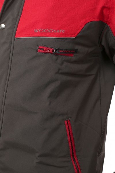 Waldarbeiterjacke rot/grau - Schnittschutzbekleidung