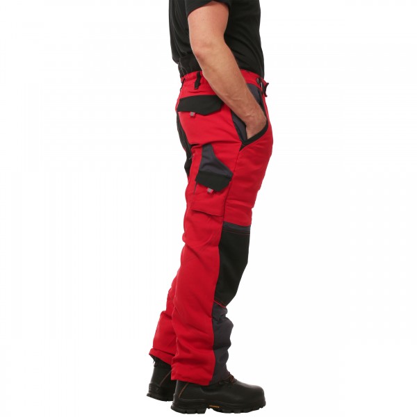 Schnittschutzbundhose rot/grau - Schnittschutzbekleidung der Klasse 2