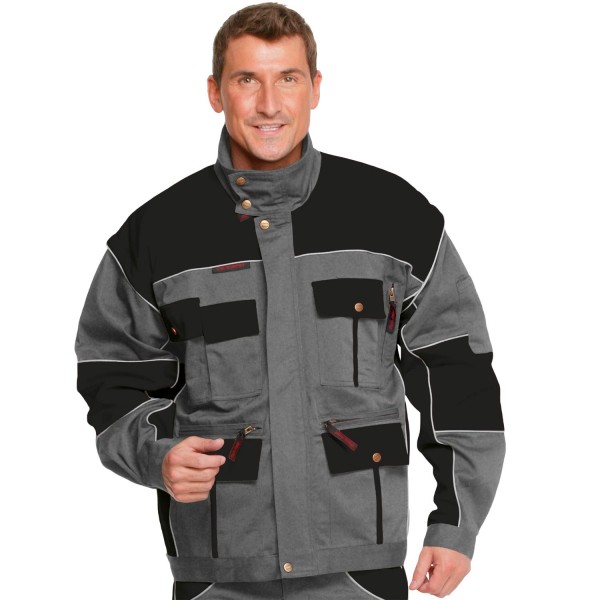Charlie Barato Arbeitsjacke 2in1 grau/schwarz
