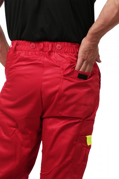 Schnittschutzbundhose rot/gelb - Schnittschutzbekleidung der Klasse 1