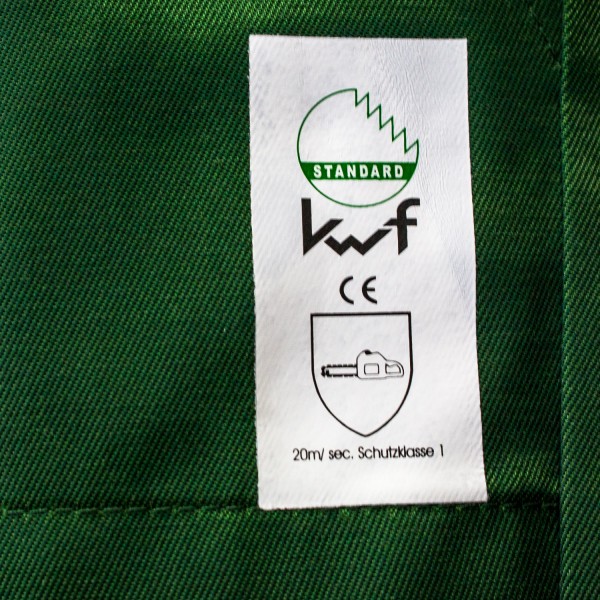 Schnittschutzbundhose mit Hosenträger grün/orange - Schnittschutzklasse 1