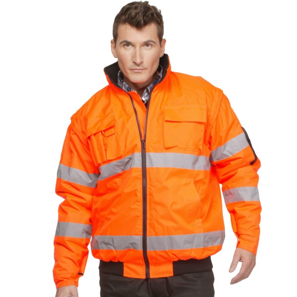 Warnschutz-Pilotenjacke fluoreszierend orange