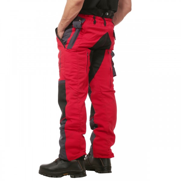 Schnittschutzbundhose rot/grau - Schnittschutzbekleidung der Klasse 2