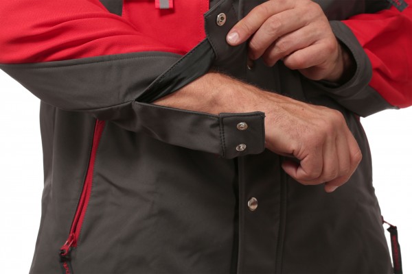 Waldarbeiterjacke rot/grau - Schnittschutzbekleidung