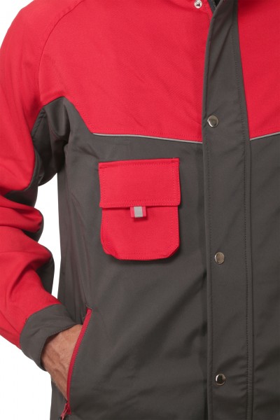 Waldarbeiterjacke rot/grau - Schnittschutzbekleidung