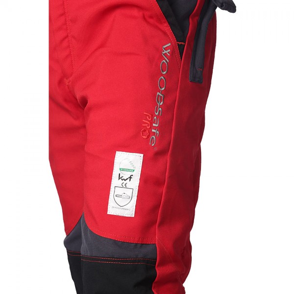 Schnittschutzbundhose rot/grau - Schnittschutzbekleidung der Klasse 2