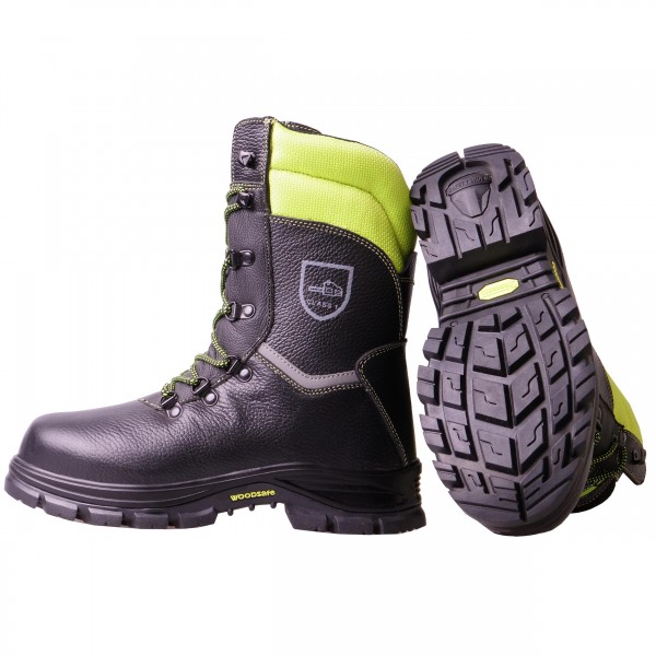 Schnittschutzstiefel WOODSafe® Klasse1 S3 schwarz/gelb