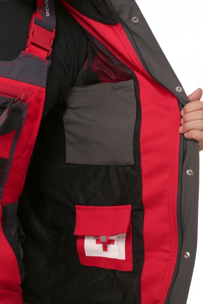 Waldarbeiterjacke rot/grau - Schnittschutzbekleidung