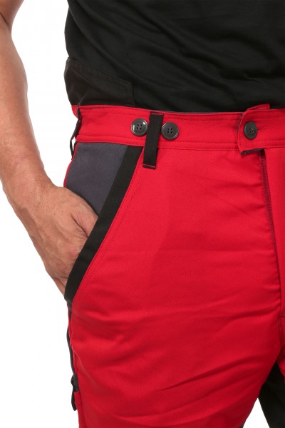 Schnittschutzbundhose rot/grau - Schnittschutzbekleidung der Klasse 2