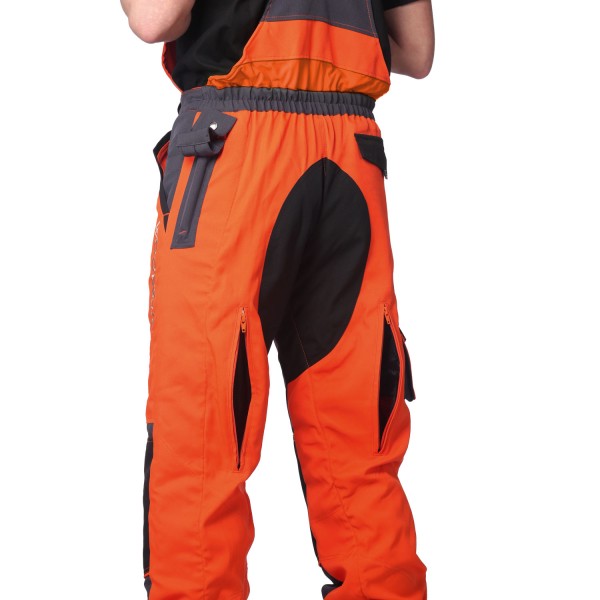 Schnittschutzlatzhose orange/grau - Schnittschutzbekleidung der Klasse 2
