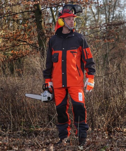 Waldarbeiterjacke orange/grau - Schnittschutzbekleidung