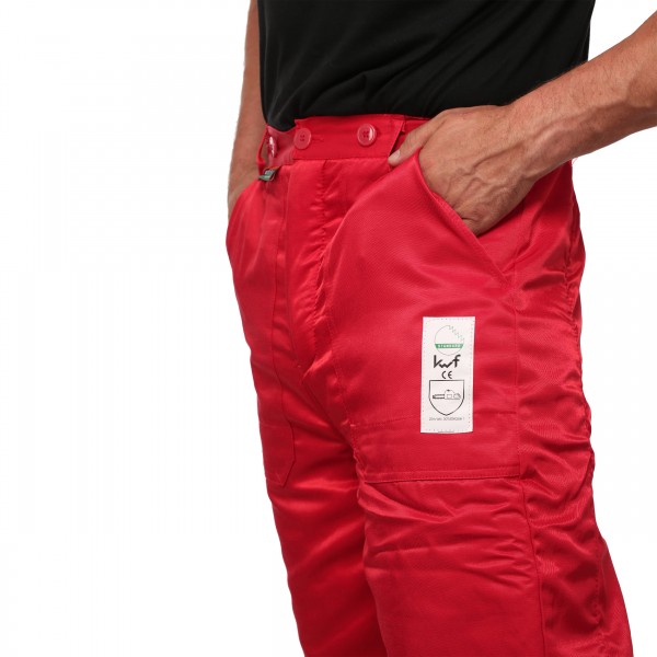 Schnittschutzbundhose rot/gelb - Schnittschutzbekleidung der Klasse 1