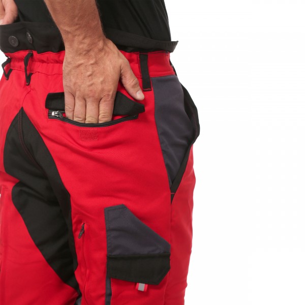 Schnittschutzbundhose rot/grau - Schnittschutzbekleidung der Klasse 2