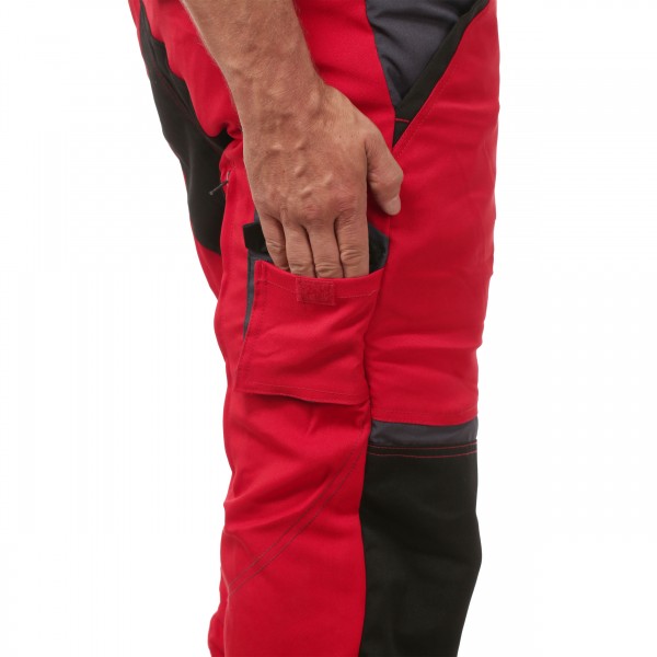 Schnittschutzbundhose rot/grau - Schnittschutzbekleidung der Klasse 2