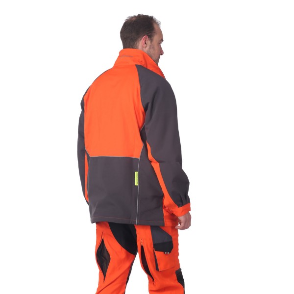Waldarbeiterjacke orange/grau - Schnittschutzbekleidung