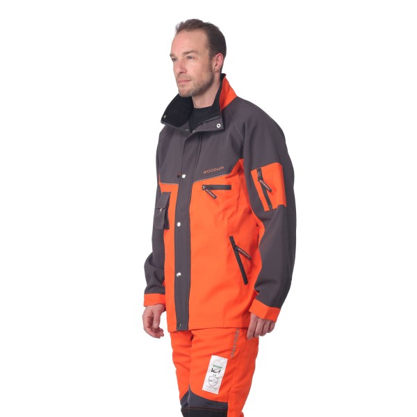 Waldarbeiterjacke orange/grau
