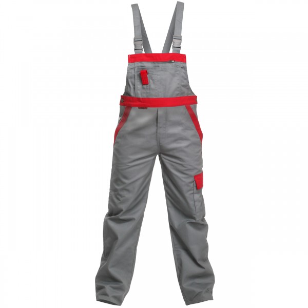 Latzhose Profi Line Charlie Barato grau/rot