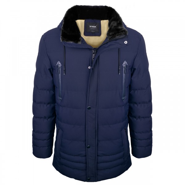 Winterparka gesteppt dunkelblau