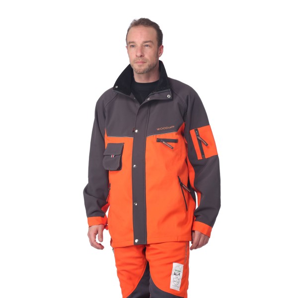 Waldarbeiterjacke orange/grau - Schnittschutzbekleidung