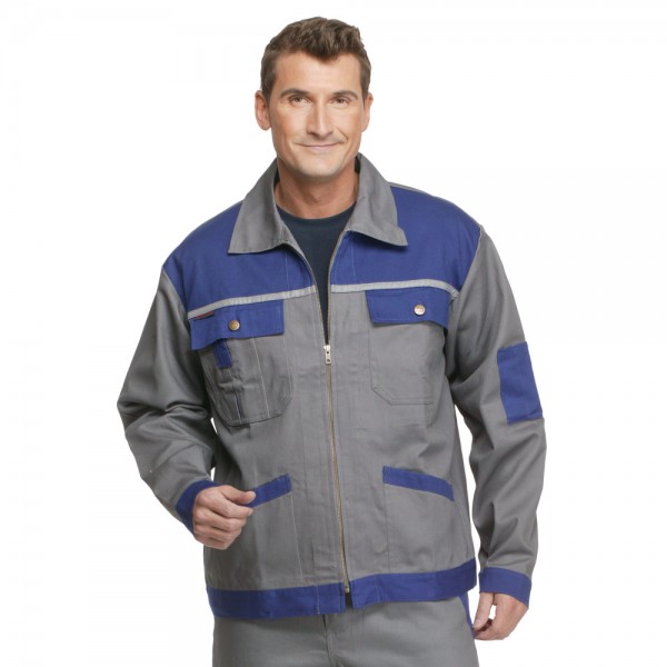 Arbeitsjacke Profi Line Charlie Barato grau/kornblau