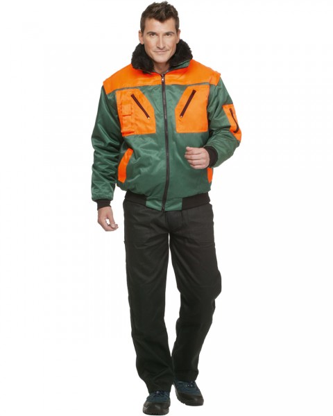Pilotenjacke WOODSafe® grün/orange