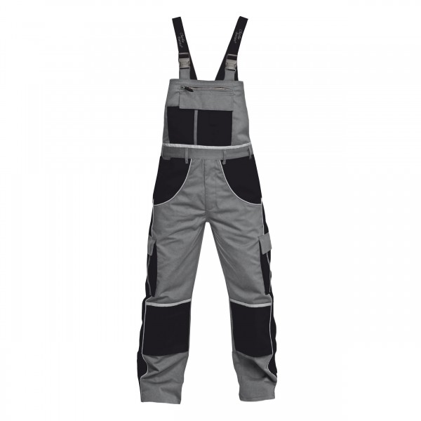 Latzhose Premium Line Charlie Barato® grau/schwarz