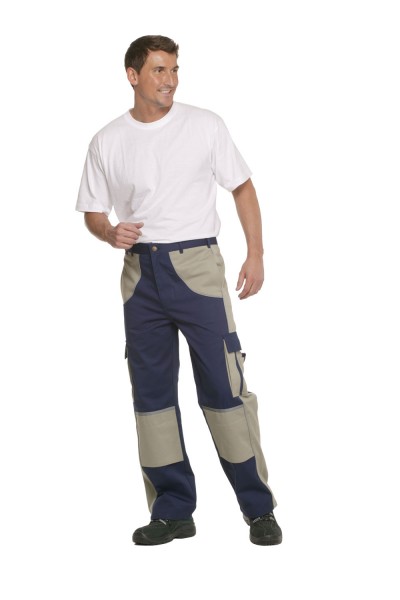 Bundhose hydronblau/beige - Arbeitshose Charlie Barato