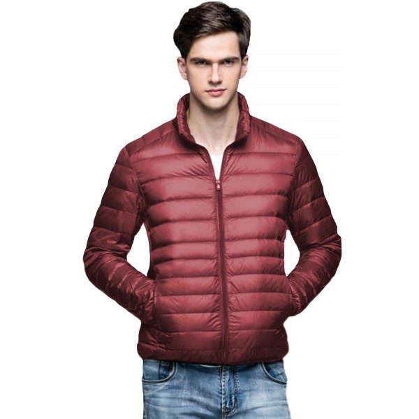 Mikro-Daunen-Jacke weinrot