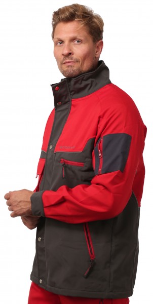 Waldarbeiterjacke rot/grau - Schnittschutzbekleidung